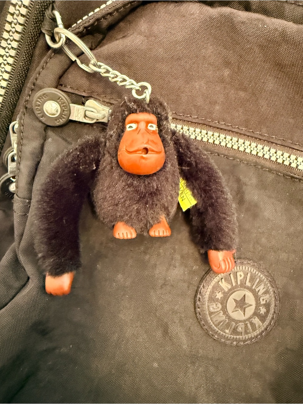 Kipling Black Nylon Backpack with Monkey Charm - Picture 12 of 13